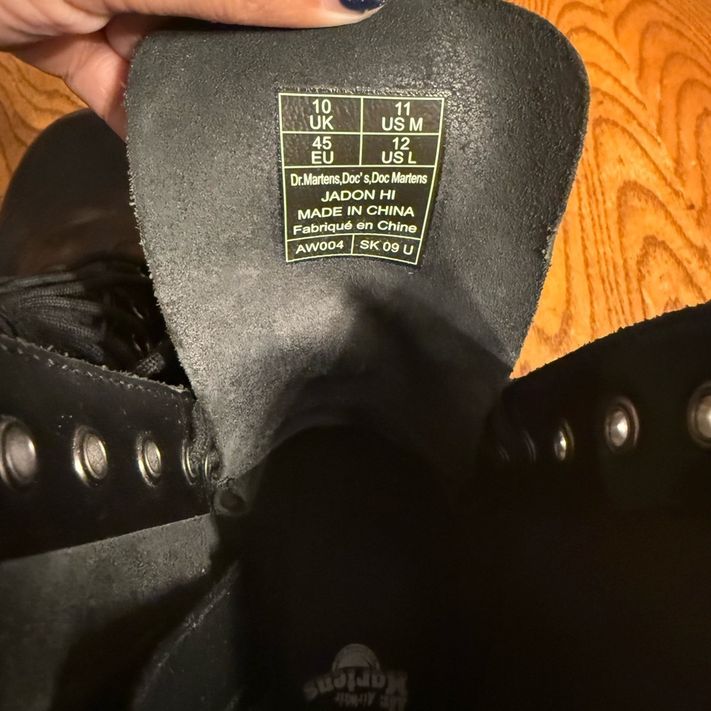 Dr. Martens Jadon Boot Smooth Leather Platforms Black Wmn's 12 Men's 11 Grunge - Picture 6 of 14